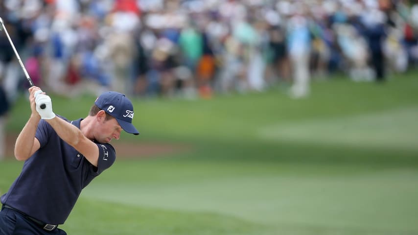 CHARLOTTE, NC - MAY 06:  Webb Simpson hits a shot on the fifth hole during the second round of the 2016 Wells Fargo Championship at Quail Hollow Club on May 6, 2016 in Charlotte, North Carolina.  (Photo by Streeter Lecka/Getty Images)