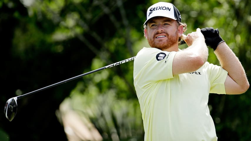 PONTE VEDRA BEACH, FL - MAY 13: J.B. Holmes of the United States plays his shot from the fifth tee during the third round of THE PLAYERS Championship at the Stadium course at TPC Sawgrass on May 13, 2017 in Ponte Vedra Beach, Florida. (Photo by Andy Lyons/Getty Images)
