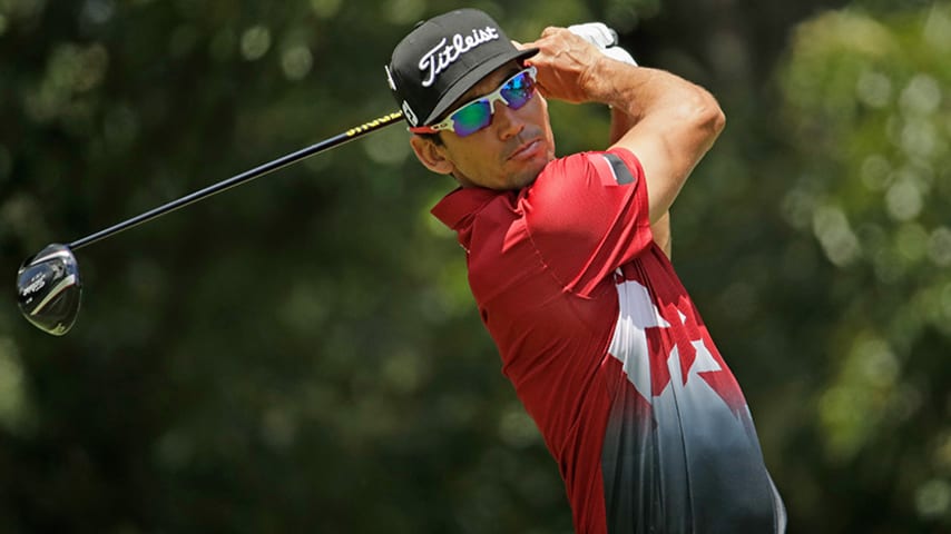 MEMPHIS, TN - JUNE 10:  Rafa Cabrera Bello of Spain tees off on the seventh hole during round three of the FedEX St. Jude Classic at the TPC Southwind on June 10, 2017 in Memphis, Tennessee.  (Photo by Andy Lyons/Getty Images)