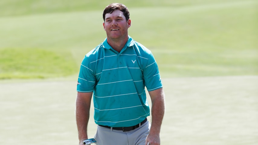 AUBURN, AL - JULY 23:  Grayson Murray of the United States celebrates after winning on the 18th green during the final round of the Barbasol Championship at the Robert Trent Jones Golf Trail at Grand National on July 23, 2017 in Auburn, Alabama.  (Photo by Sam Greenwood/Getty Images)