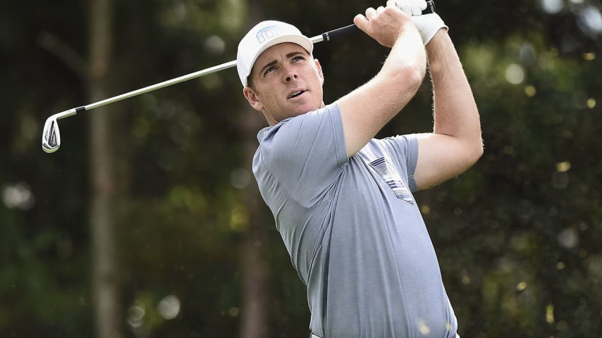 JEJU, SOUTH KOREA - OCTOBER 19:  Luke List of the United States hits his tee shot on the 7th hole during the first round of the CJ Cup at Nine Bridges on October 19, 2017 in Jeju, South Korea.  (Photo by Matt Roberts/Getty Images)