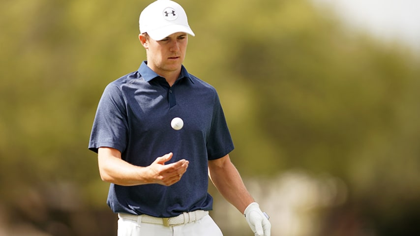 AUSTIN, TX - MARCH 22:  Jordan Spieth of the United States prepares to play during the second round of the World Golf Championships-Dell Match Play at Austin Country Club on March 22, 2018 in Austin, Texas.  (Photo by Darren Carroll/Getty Images)