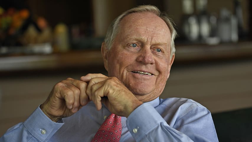 DUBLIN, OHIO - JUNE 03: Tournament host Jack Nicklaus relaxes in the clubhouse during the third round of the Memorial Tournament presented by Nationwide at Muirfield Village Golf Club on June 3, 2017 in Dublin, Ohio. (Photo by Chris Condon/PGA TOUR)