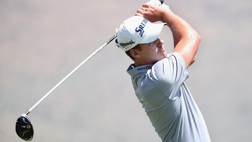 RENO, NV - AUGUST 05:  Andrew Putnam plays a tee shot on the second hole during the final round of the Barracuda Championship at Montreux Country Club on August 5, 2018 in Reno, Nevada.  (Photo by Christian Petersen/Getty Images)