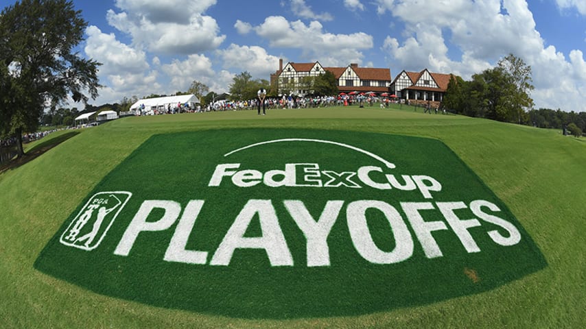ATLANTA, GA - SEPTEMBER 23: A course scenic view of the East Lake Clubhouse during the third round of the TOUR Championship, the final event of the FedExCup Playoffs, at East Lake Golf Club on September 23, 2017 in Atlanta, Georgia. (Photo by Stan Badz/PGA TOUR)