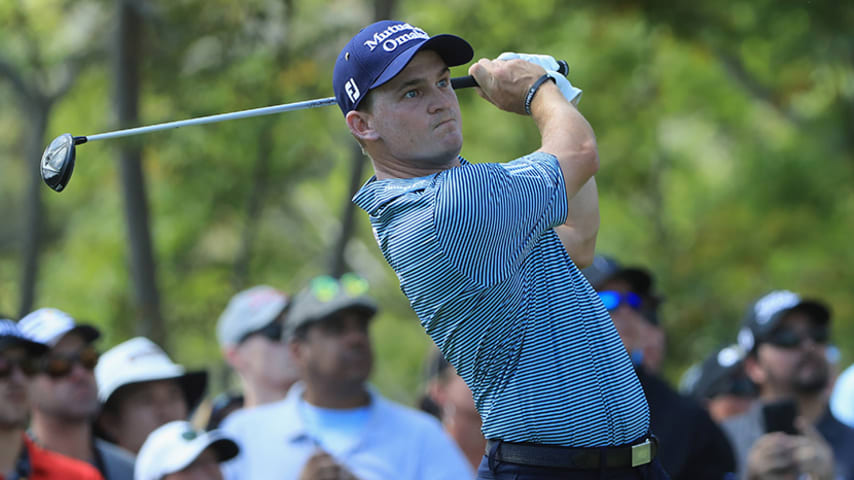 ORLANDO, FL - MARCH 18:  Bud Cauley plays his shot from the third tee during the final round at the Arnold Palmer Invitational Presented By MasterCard at Bay Hill Club and Lodge on March 18, 2018 in Orlando, Florida.  (Photo by Sam Greenwood/Getty Images)