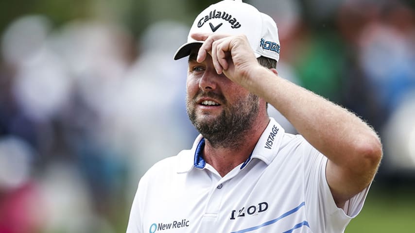 KUALA LUMPUR, MALAYSIA - OCTOBER 14: Marc Leishman of Australia acknowledges the crowd on the 18th hole during the final round of the CIMB Classic at TPC Kuala Lumpur on October 14, 2018 in Kuala Lumpur, Malaysia. (Photo by Yong Teck Lim/Getty Images)
