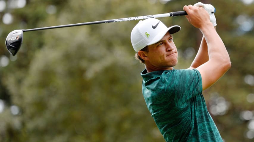 Cameron Champ goes under the hood off the course