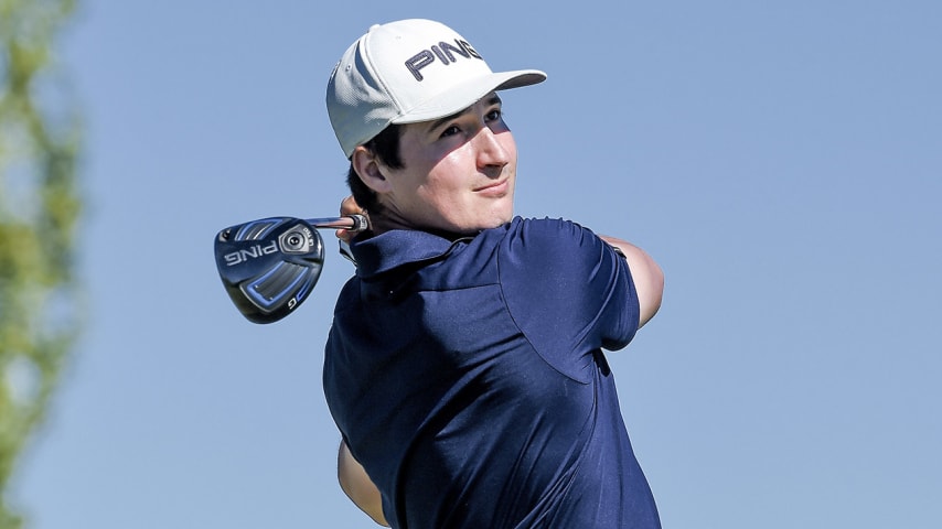 BUENOS AIRES, ARGENTINA - MARCH 10: Charlie Saxon of the United States tees off on the 17th hole during the second round of the PGA TOUR Latinoamerica Molino Canuelas Championship at Canuelas Golf Club on March 10, 2017 in Buenos Aires, Argentina. (Photo by Enrique Berardi/PGA TOUR)