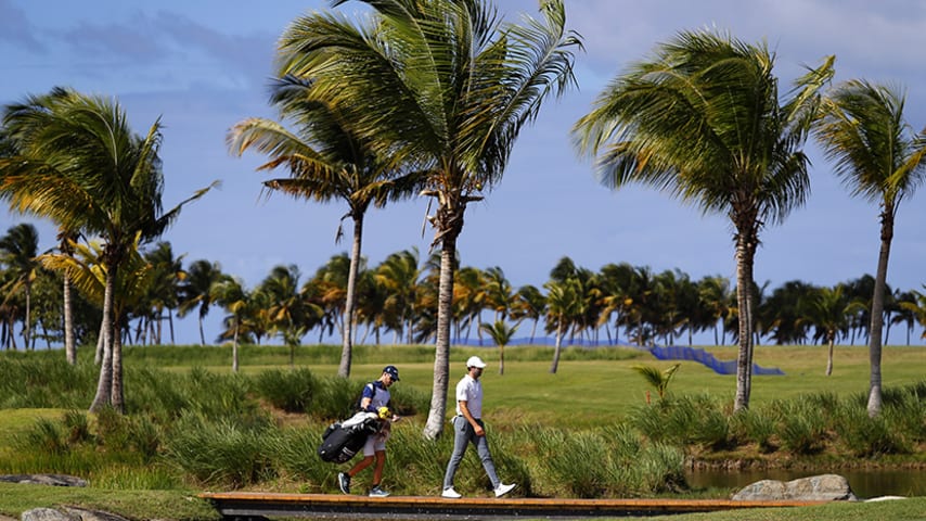 RIO GRANDE, PUERTO RICO - FEBRUARY 21: Cameron Tringale walks the 13th hole during the first round of the Puerto Rico Open at Coco Beach Golf and Country Club on February 21, 2019 in Rio Grande, Puerto Rico. (Photo by Kevin C.  Cox/Getty Images)