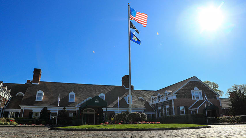 FARMINGDALE, NEW YORK - MAY 15: The clubhouse is seen during a practice round prior to the 2019 PGA Championship at the Bethpage Black course on May 15, 2019 in Farmingdale, New York. (Photo by Mike Ehrmann/Getty Images)