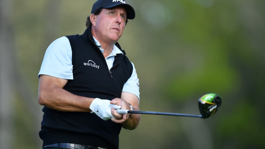 Phil Mickelson shakes off elbow concern at PGA Championship