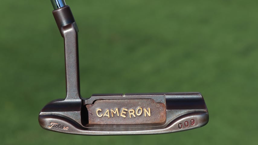 Jordan Spieth's longtime Scotty Cameron Circle T 009 gamer that he's used for most of his professional career. 