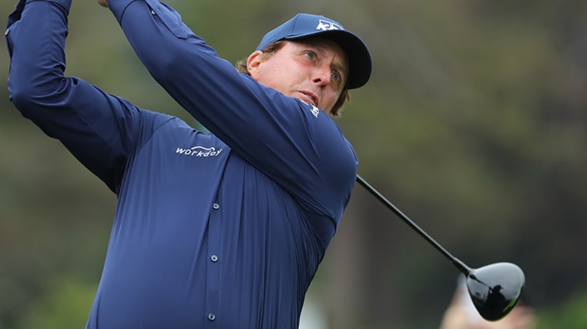PEBBLE BEACH, CALIFORNIA - JUNE 14: Phil Mickelson of the United States plays a shot from the third tee during the second round of the 2019 U.S. Open at Pebble Beach Golf Links on June 14, 2019 in Pebble Beach, California. (Photo by Warren Little/Getty Images)