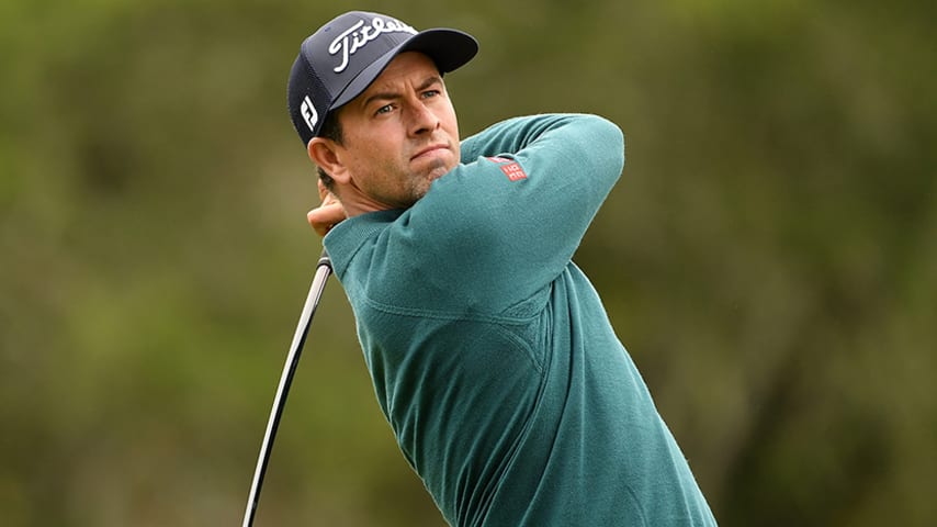 PEBBLE BEACH, CALIFORNIA - JUNE 16: Adam Scott of Australia plays a shot from the second tee during the final round of the 2019 U.S. Open at Pebble Beach Golf Links on June 16, 2019 in Pebble Beach, California. (Photo by Ross Kinnaird/Getty Images)