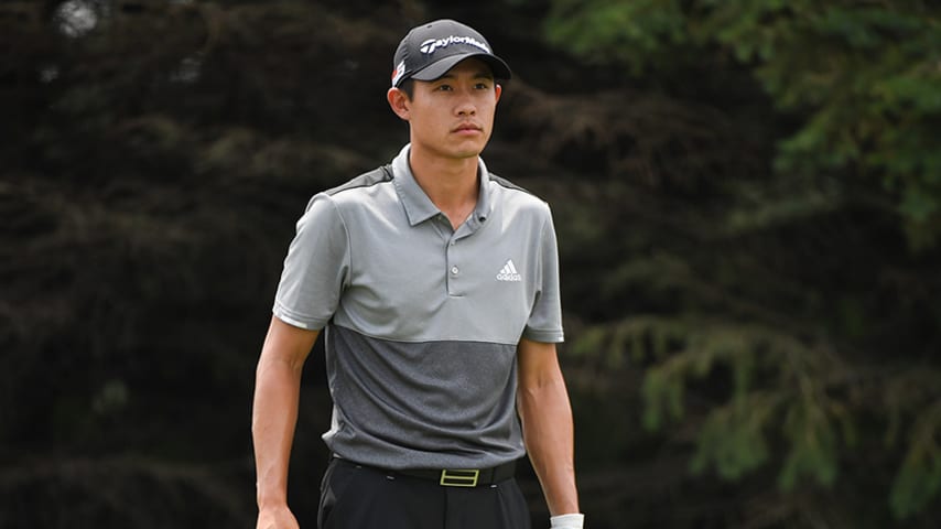 BLAINE, MN - JULY 07: Collin Morikawa stands on the second tee box during the final round of the 3M Open at TPC Twin Cities on July 7, 2019 in Blaine, Minnesota. (Photo by Ben Jared/PGA TOUR via Getty Images)