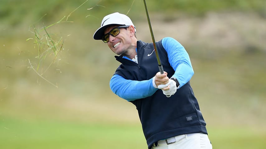 PORTRUSH, NORTHERN IRELAND - JULY 18: Dylan Frittelli of South Africa plays a shot on the 7th hole during the first round of the 148th Open Championship held on the Dunluce Links at Royal Portrush Golf Club on July 18, 2019 in Portrush, United Kingdom. (Photo by Stuart Franklin/Getty Images)