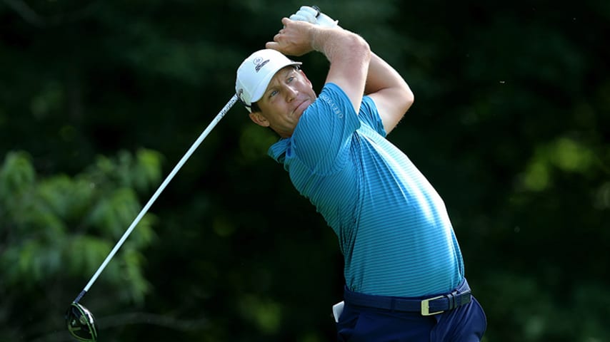 SILVIS, ILLINOIS - JULY 11:  Kramer Hickok plays his shot from the second tee during the first round of the John Deere Classic at TPC Deere Run on July 11, 2019 in Silvis, Illinois. (Photo by Dylan Buell/Getty Images)