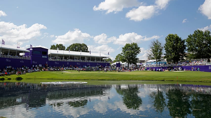 MEMPHIS, TN - JUNE 11:  A general view of the 18th green during the final round of the FedEX St. Jude Classic at the TPC Southwind on June 11, 2017 in Memphis, Tennessee.  (Photo by Marianna Massey/Getty Images)