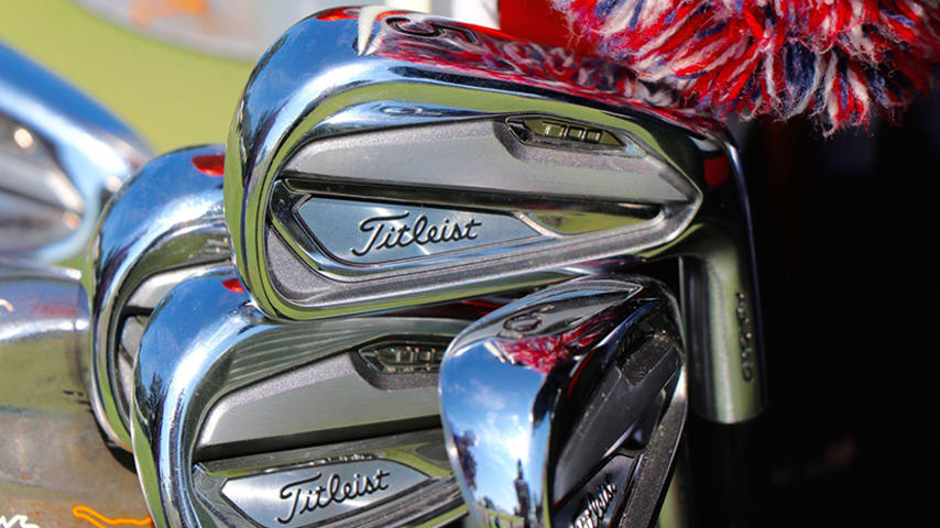 A look at Jordan Spieth's new Titleist T100 irons, which he put in play at The Open. 