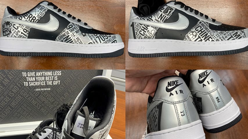 Pan’s custom Nike Air Force 1 ‘First-Win Edition’ shoes