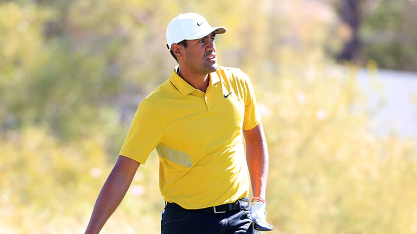 LAS VEGAS, NEVADA - OCTOBER 05: Tony Finau hits off the 15th tee during the third round of the Shriners Hospitals for Children Open at TPC Summerlin on October 5, 2019 in Las Vegas, Nevada. (Photo by Mike Lawrie/Getty Images)