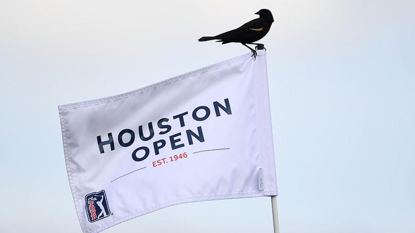 HUMBLE, TX - APRIL 01:  A detailed view of the flag pin on the 18th hole during the final round of the Houston Open at the Golf Club of Houston on April 1, 2018 in Humble, Texas.  (Photo by Stacy Revere/Getty Images)