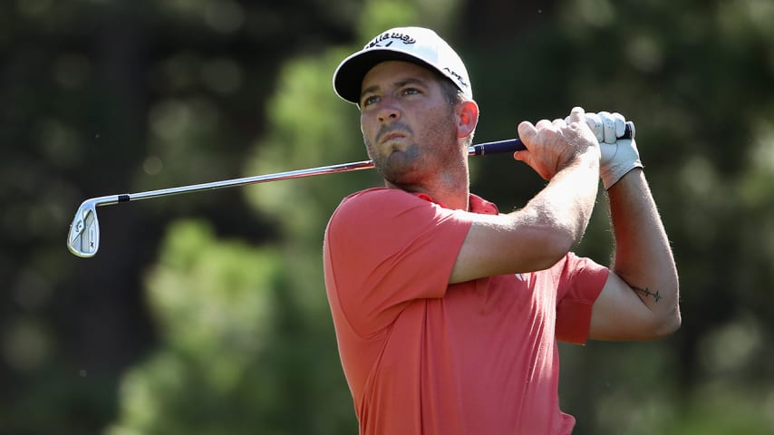 RENO, NEVADA - JULY 27:  Matt Every plays a tee shot on the 16th hole during the third round of the Barracuda Championship at Montreux Country Club on July 27, 2019 in Reno, Nevada.  (Photo by Christian Petersen/Getty Images)