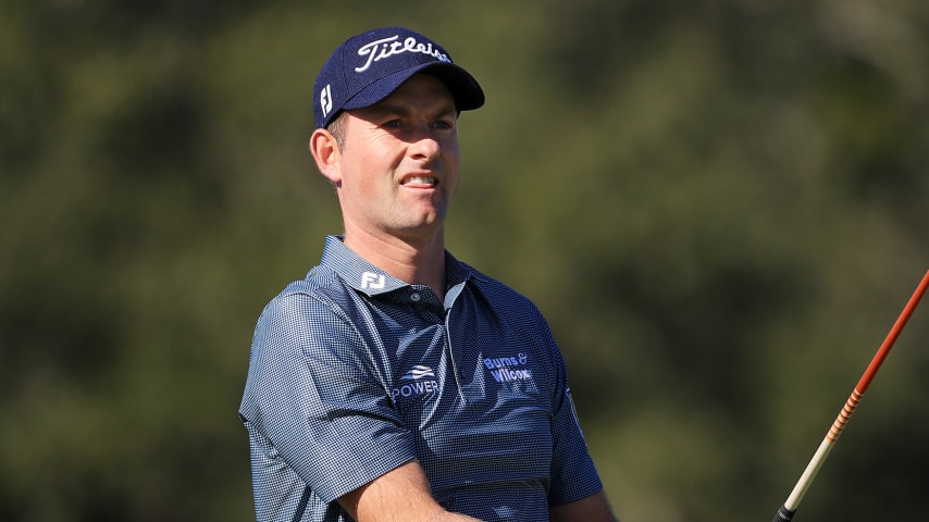 ST SIMONS ISLAND, GEORGIA - NOVEMBER 21:  Webb Simpson of the United States plays his shot from the 13th tee during the first round of the RSM Classic on the Plantation course at Sea Island Golf Club on November 21, 2019 in St Simons Island, Georgia. (Photo by Streeter Lecka/Getty Images)