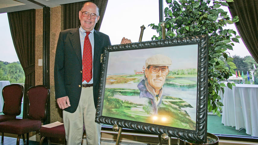 UNITED STATES - AUGUST 17:  Pete Dye receives the "Ambassador of Golf" award at the 2005 NEC Invitational at Firestone Country Club in Akron, Ohio. Wednesday August 18, 2005  (Photo by Chris Condon/PGA TOUR)