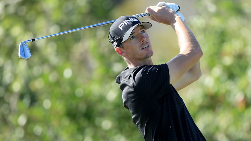 WINTER GARDEN, FLORIDA - DECEMBER 14: Shane Smith plays a shot on the 17th hole during the Korn Ferry Tour Q-School Tournament Finals at Orange County National Panther Lake course on December 14, 2019 in Winter Garden, Florida. (Photo by Sam Greenwood/Getty Images)