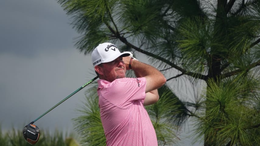 Robert Garrigus, Peter Uihlein and Greyson Sigg tied for lead in suspended second round at LECOM Suncoast Classic