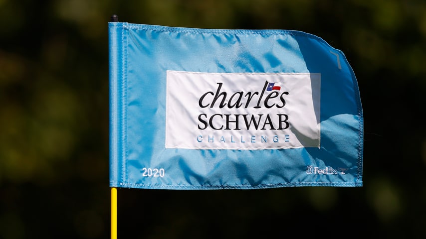 FORT WORTH, TEXAS - JUNE 09: A detail of a pin flag during a practice round prior to the Charles Schwab Challenge at Colonial Country Club on June 09, 2020 in Fort Worth, Texas. (Photo by Tom Pennington/Getty Images)