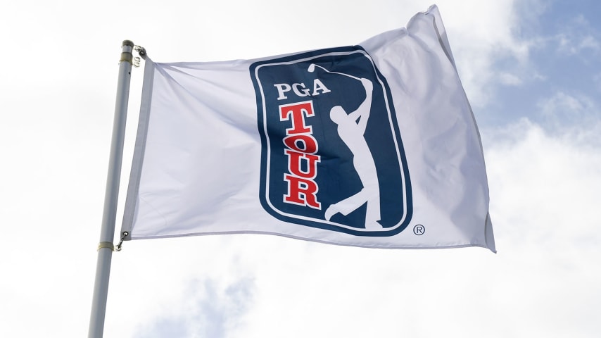 GREAT EXUMA, BAHAMAS - JANUARY 12: PGA TOUR flag during the first round of the Korn Ferry Tour's The Bahamas Great Exuma Classic at Sandals Emerald Bay golf course on January 12, 2020 in Great Exuma, Bahamas. (Photo by Ben Jared/PGA TOUR via Getty Images)