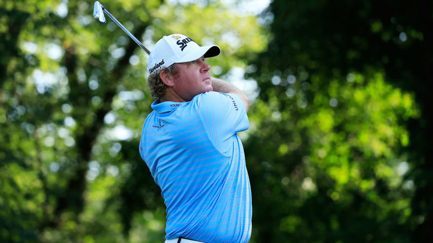 RIDGEWOOD, NJ - AUGUST 24:  William McGirt of the United States plays his shot from the second tee during the second round of The Northern Trust on August 24, 2018 at the Ridgewood Championship Course in Ridgewood, New Jersey.  (Photo by Cliff Hawkins/Getty Images)