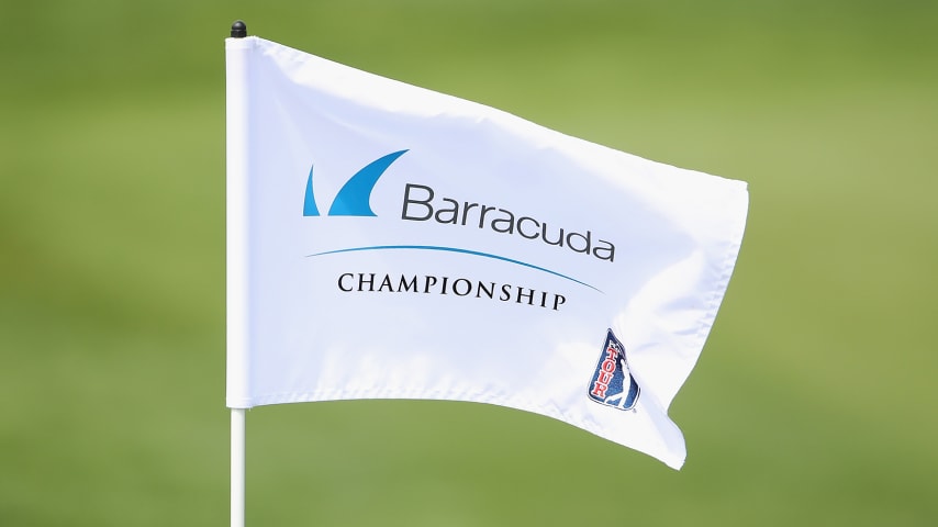 RENO, NEVADA - JULY 26:  Detail of the first hole flag during the second round of the Barracuda Championship at Montreux Country Club on July 26, 2019 in Reno, Nevada.  on July 26, 2019 in Reno, Nevada. (Photo by Christian Petersen/Getty Images)