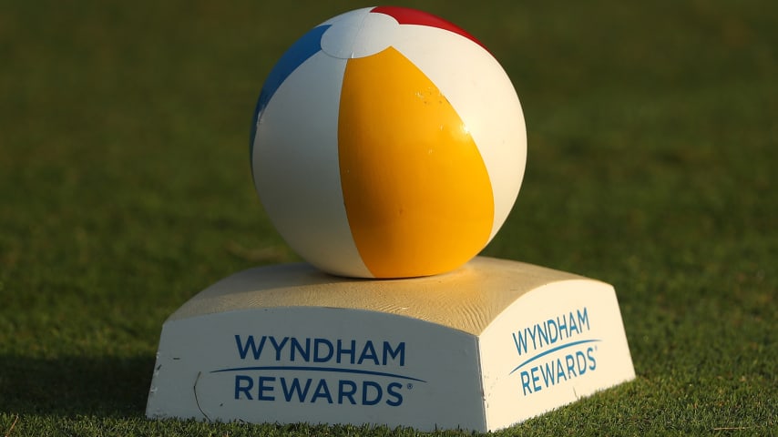 GREENSBORO, NORTH CAROLINA - AUGUST 01: A detailed view of a tee marker during the first round of the Wyndham Championship at Sedgefield Country Club on August 01, 2019 in Greensboro, North Carolina. (Photo by Streeter Lecka/Getty Images)