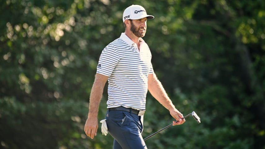 Dustin Johnson settles for 60 and THE NORTHERN TRUST lead on historic day