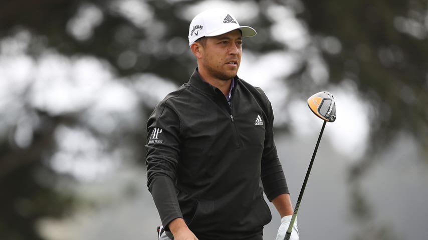 SAN FRANCISCO, CALIFORNIA - AUGUST 08: Xander Schauffele of the United States watches his shot from the fourth tee during the third round of the 2020 PGA Championship at TPC Harding Park on August 08, 2020 in San Francisco, California. (Photo by Sean M. Haffey/Getty Images)