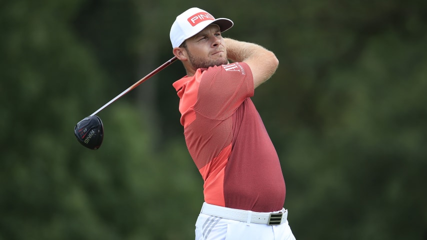 OLYMPIA FIELDS, ILLINOIS - AUGUST 30: Tyrrell Hatton of England plays his shot from the seventh tee during the final round of the BMW Championship on the North Course at Olympia Fields Country Club on August 30, 2020 in Olympia Fields, Illinois. (Photo by Andy Lyons/Getty Images)