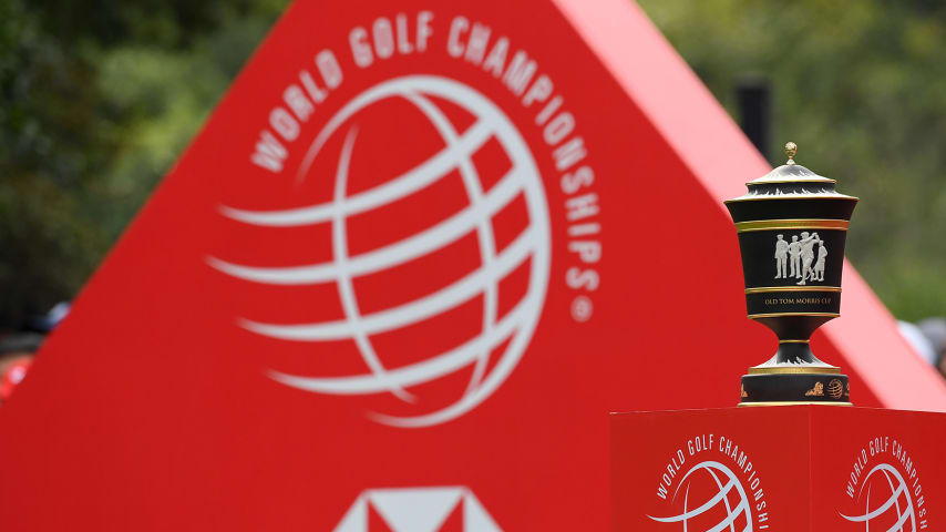 SHANGHAI, CHINA - NOVEMBER 03: A general view of the 'Old Tom Morris Cup' on the first tee during the final round of the WGC HSBC Champions at Sheshan International Golf Club on November 03, 2019 in Shanghai, China. (Photo by Ross Kinnaird/Getty Images)