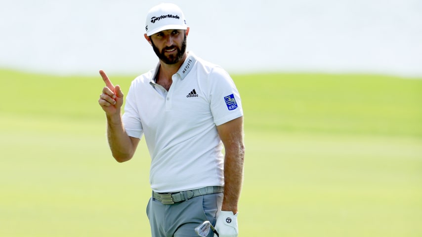 Dustin Johnson turns rough day into one-shot lead at TOUR Championship