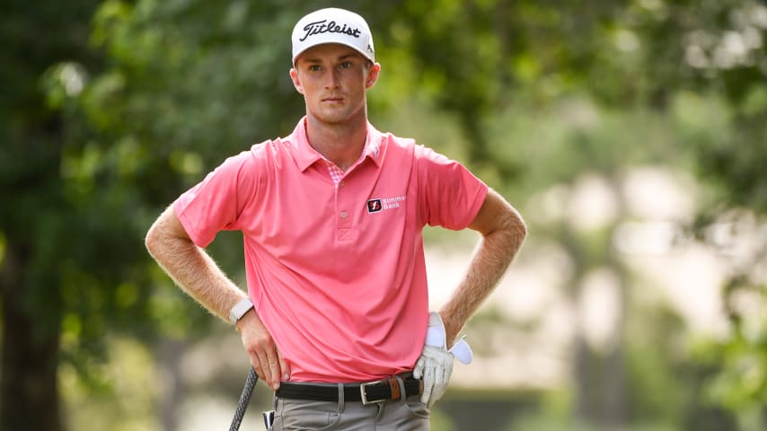 ST. AUGUSTINE, FLORIDA - JUNE 19: Will Zalatoris stands by the seventh tee box during the third round of the Korn Ferry Tour's The King & Bear Classic at World Golf Village on the King & Bear Golf Course on June 19, 2020 in St. Augustine, Florida. (Photo by Ben Jared/PGA TOUR via Getty Images)