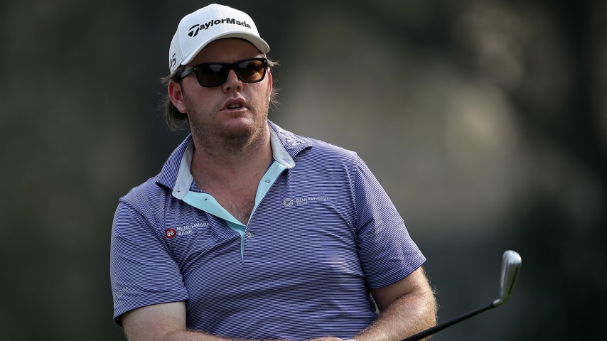 NAPA, CALIFORNIA - SEPTEMBER 12: Harry Higgs hits his tee shot on the 14th hole during round three of the Safeway Open at Silverado Resort on September 12, 2020 in Napa, California. (Photo by Sean M. Haffey/Getty Images)