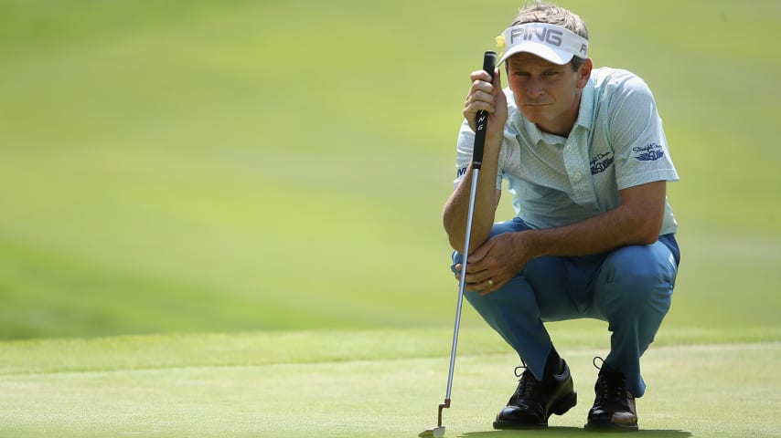 RENO, NV - AUGUST 03:  Mark Wilson looks over the fifth green during the second round of the Barracuda Championship at Montreux Country Club on August 3, 2018 in Reno, Nevada.  (Photo by Christian Petersen/Getty Images)