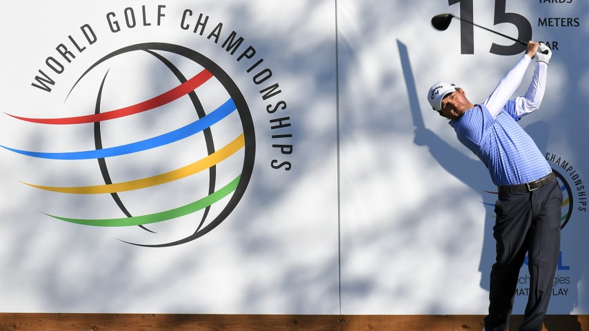 AUSTIN, TX - MARCH 31: Kevin Kisner plays his tee shot on the 15th hole during the championship match at the World Golf Championships-Dell Technologies Match Play at Austin Country Club on March 31, 2019 in Austin, Texas. (Photo by Stan Badz/PGA TOUR)