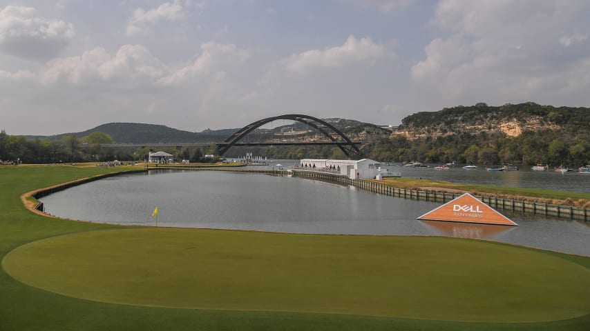 AUSTIN, TX - MARCH 27: View of the 13th hole during the round of 8 in the World Golf Championships-Dell Technologies Match Play at Austin Country Club on March 27, 2021 in Austin, Texas. (Photo by Ben Jared/PGA TOUR via Getty Images)