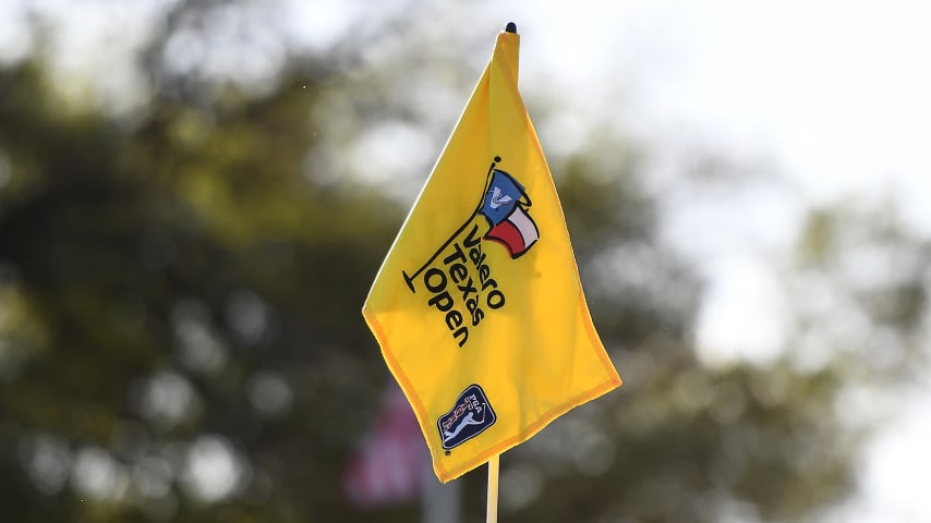 SAN ANTONIO, TEXAS - APRIL 07: A detailed view of the pin on the 18th green during the final round of the 2019 Valero Texas Open at TPC San Antonio Oaks Course on April 07, 2019 in San Antonio, Texas. (Photo by Stacy Revere/Getty Images)