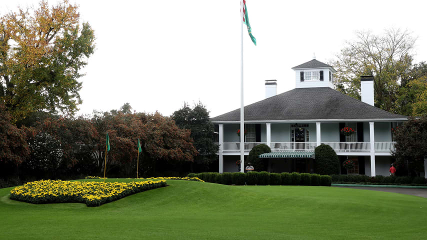 AUGUSTA, GEORGIA - NOVEMBER 10: A general view of the clubhouse during a practice round prior to the Masters at Augusta National Golf Club on November 10, 2020 in Augusta, Georgia. (Photo by Jamie Squire/Getty Images)