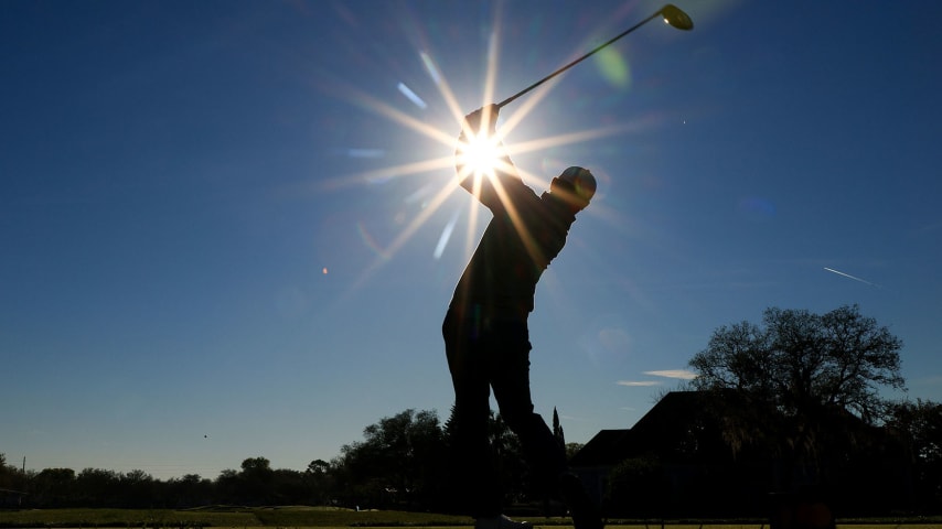 ORLANDO, FLORIDA - MARCH 05: Branden Grace of South Africa plays his shot from the 11th tee during the second round of the Arnold Palmer Invitational Presented by MasterCard at the Bay Hill Club and Lodge on March 05, 2021 in Orlando, Florida. (Photo by Mike Ehrmann/Getty Images)